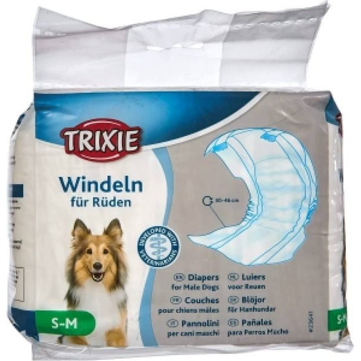 Pannolini A Fascia Per Cani Maschi S-M Trixie 12 Pezzi