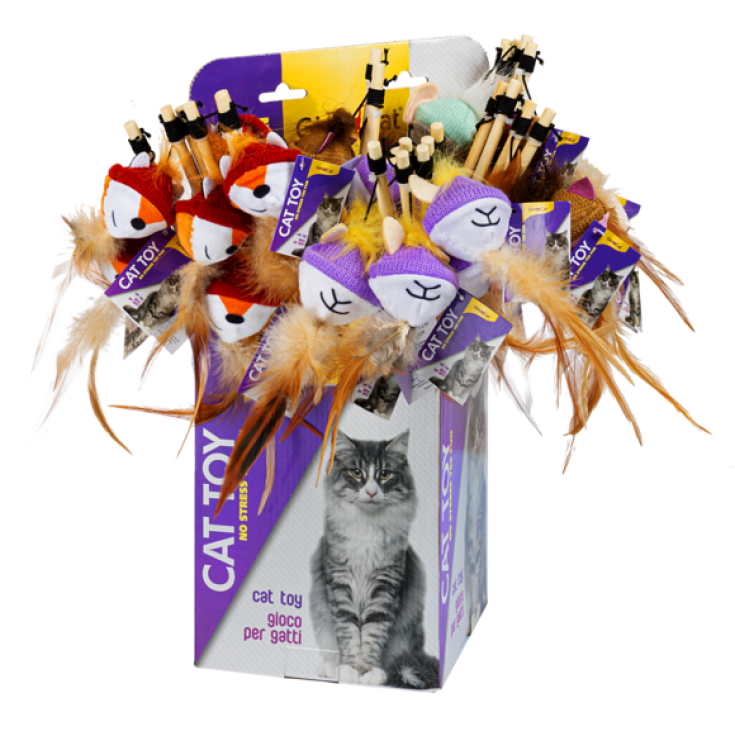 Cat Teaser Con Piume E Campanello GimCat 1 Pezzo