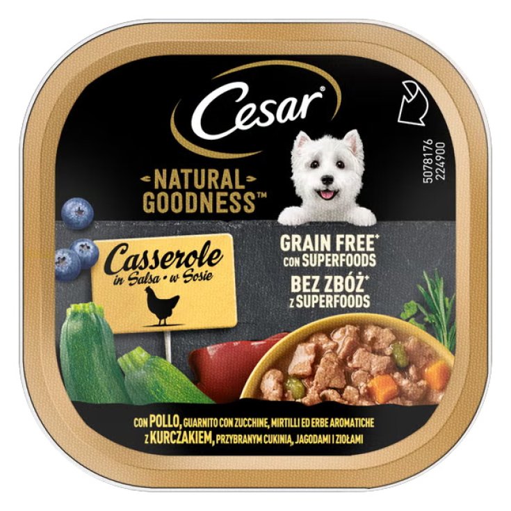 Pollo Zucchine Mirtilli Erbe Natural Goodness Cesar&reg; 100g