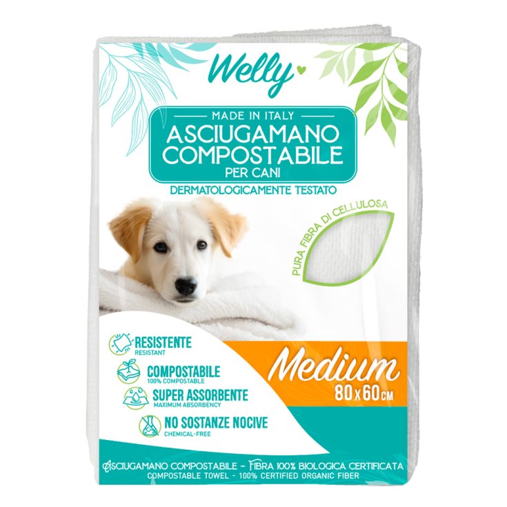 Welly&trade; Asciugamano Compostabile M 3 Pezzi