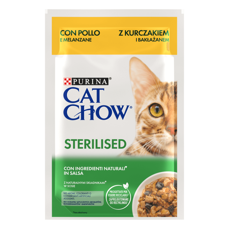 Cat Chow&reg; Sterilised Pollo e Melanzane PURINA&reg; 85g