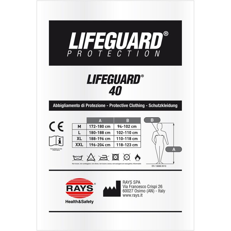 Lifeguard 40 Tuta PP Tg.XL Rays