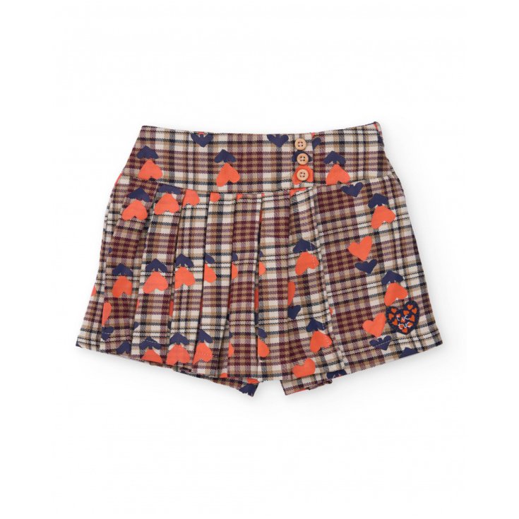 Shorts Bimba Quadri E Cuori Tuc Tuc 1 Pezzo