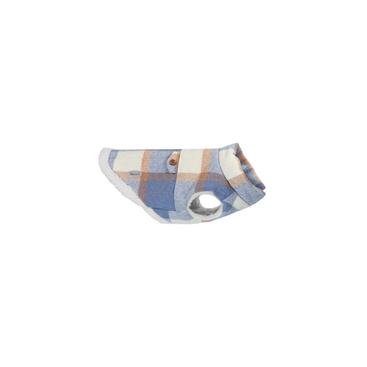 Cappottino per cani Scottish Record XXS - Lunghezza dorso 25cm Blu, Bianco, Marrone