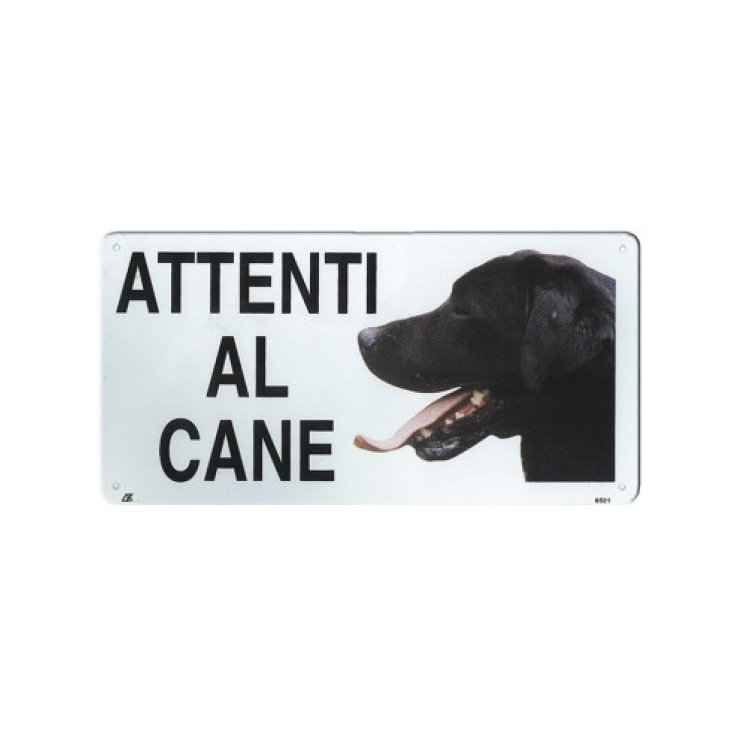 Targa In Metallo Attenti Al Cane Labrador M Record 1 Pezzo