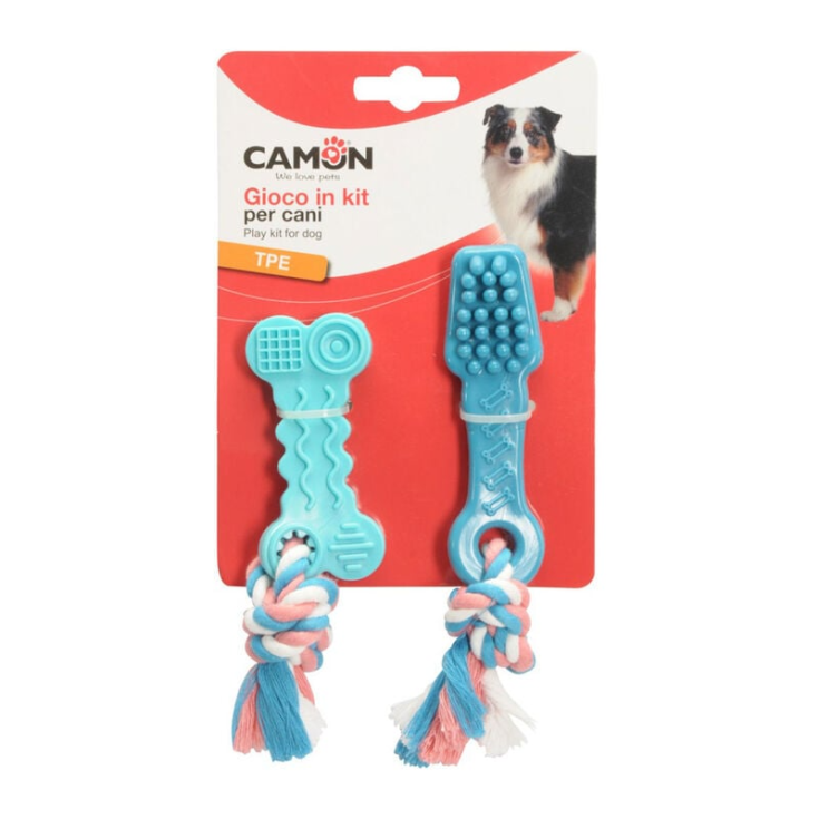Spazzolino Osso TPE Corda 10cm&nbsp;Camon 1&nbsp;Kit