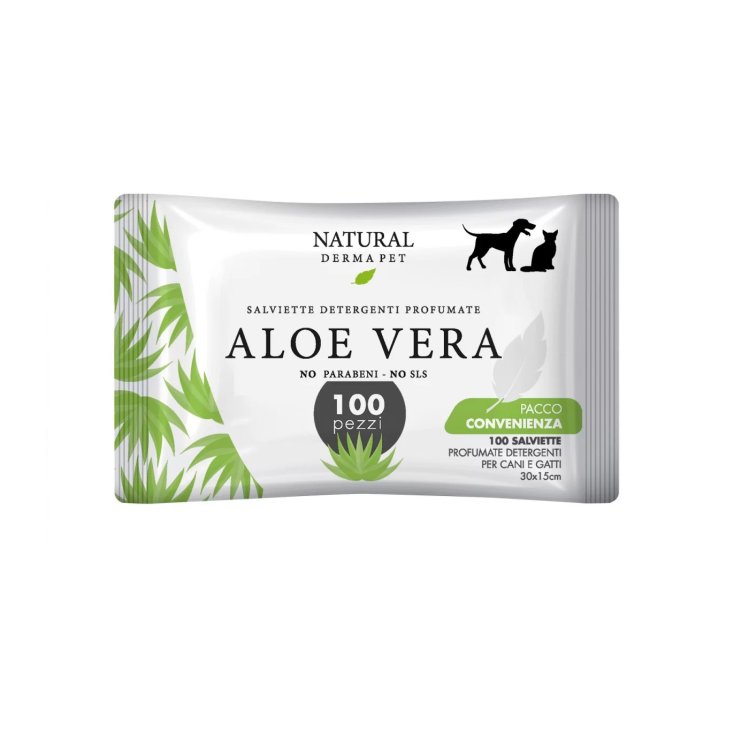 Pet Salviette Aloe Vera Natural Derma Big Pack 100 pezzi