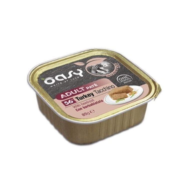 Pat&egrave; Grain Free Adulto con Tacchino e Barbabietola&nbsp;Oasy Cat 85g