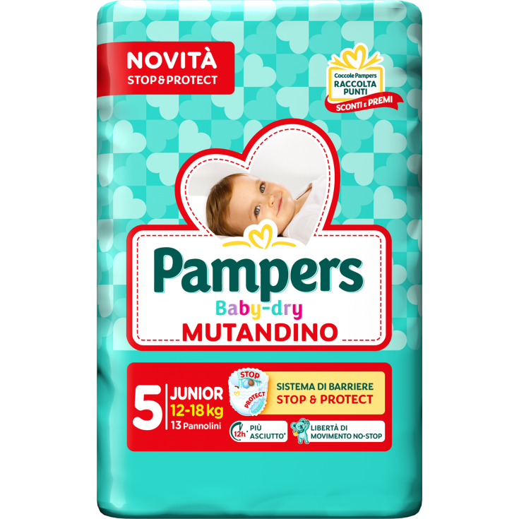 Mutandino Baby Dry Junior 5 Stop & Protect Pampers 13 Pannolini