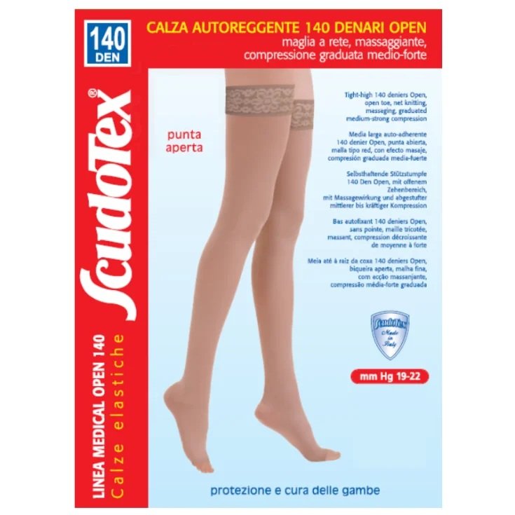 Autoreggente 140 P.Aperta Pizzo Natural Tg.3 Scudotex