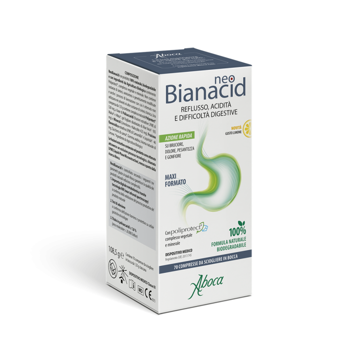 NeoBianacid Gusto Limone Aboca 70 Compresse