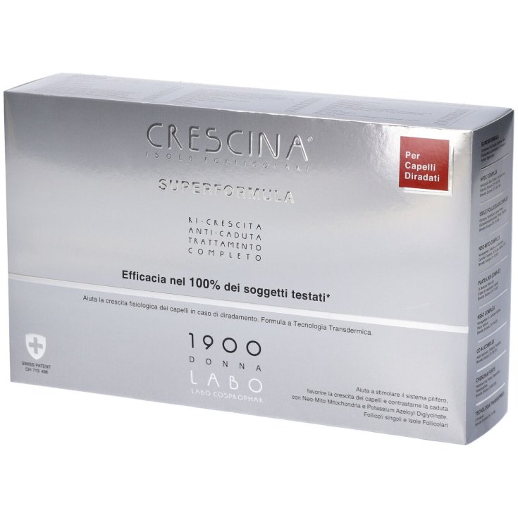 CRESCINA&reg; Transdermic Isole Follicolari Superformula 1900 Donna 10 + 10 Fiale