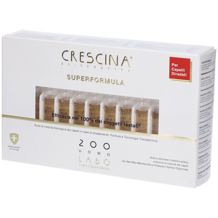 Crescina Ri Crescita Superformula 200 Uomo Labo 20 Fiale Da 3,5ml