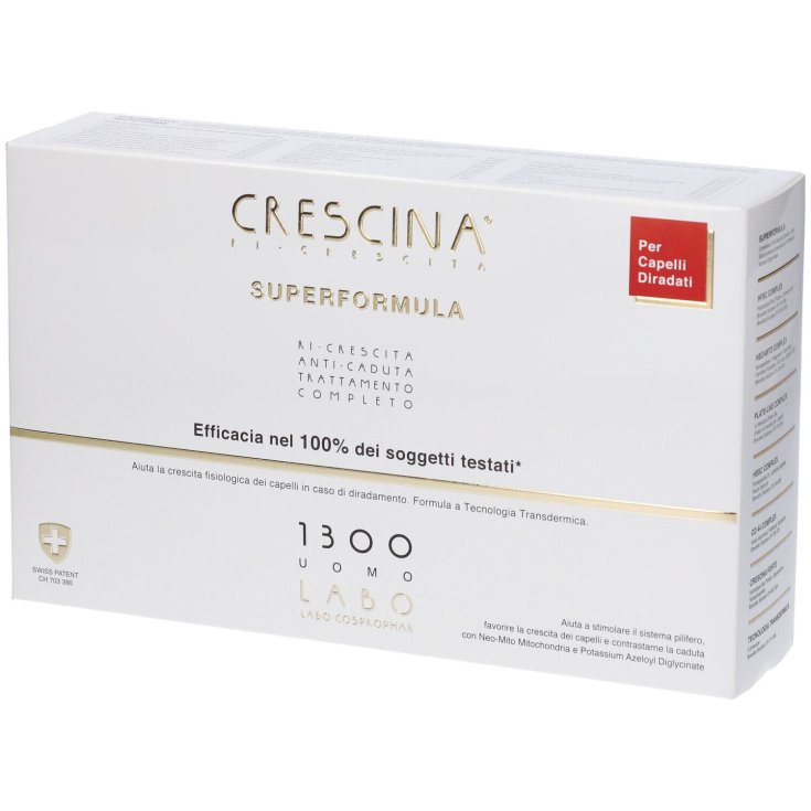 Crescina Ri Crescita Superformula 1300 Uomo Labo 10+10 Fiale Da 3,5ml