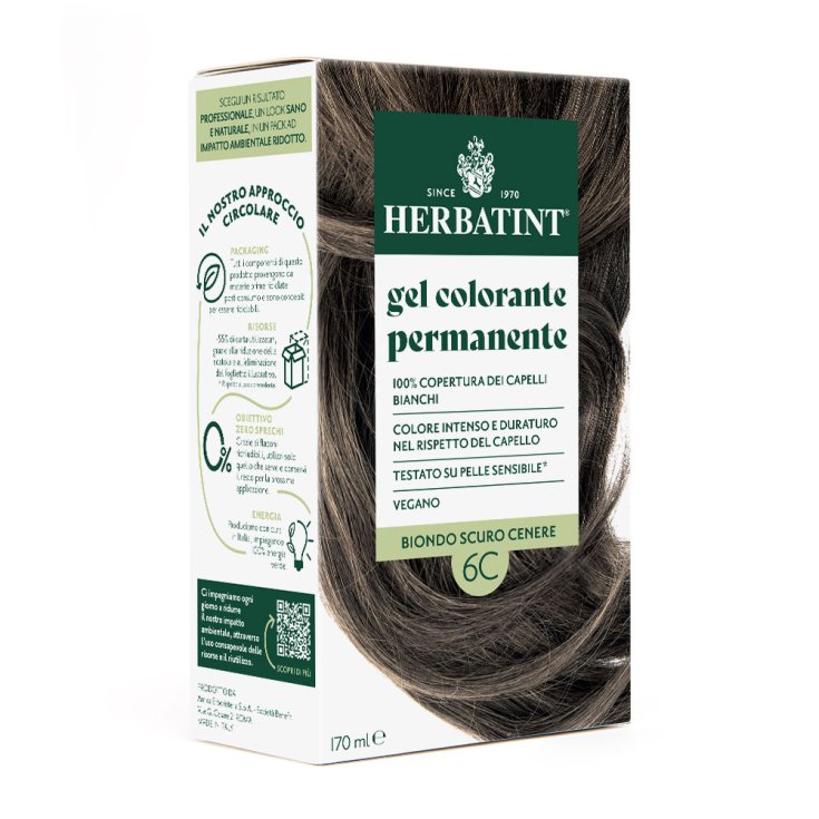 Gel Colorante Permanente 6C&nbsp;Biondo Scuro Cenere Herbatint 170ml