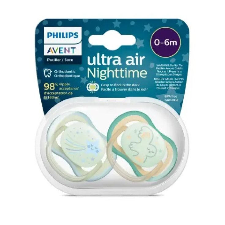 Succhietto Ultra Air night Time Avent 0-6M Mix