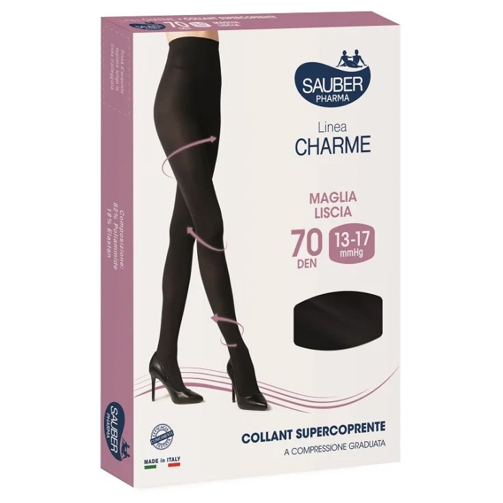 Charme Collant Supercoprente 70 Denari Nero 2 Sauber