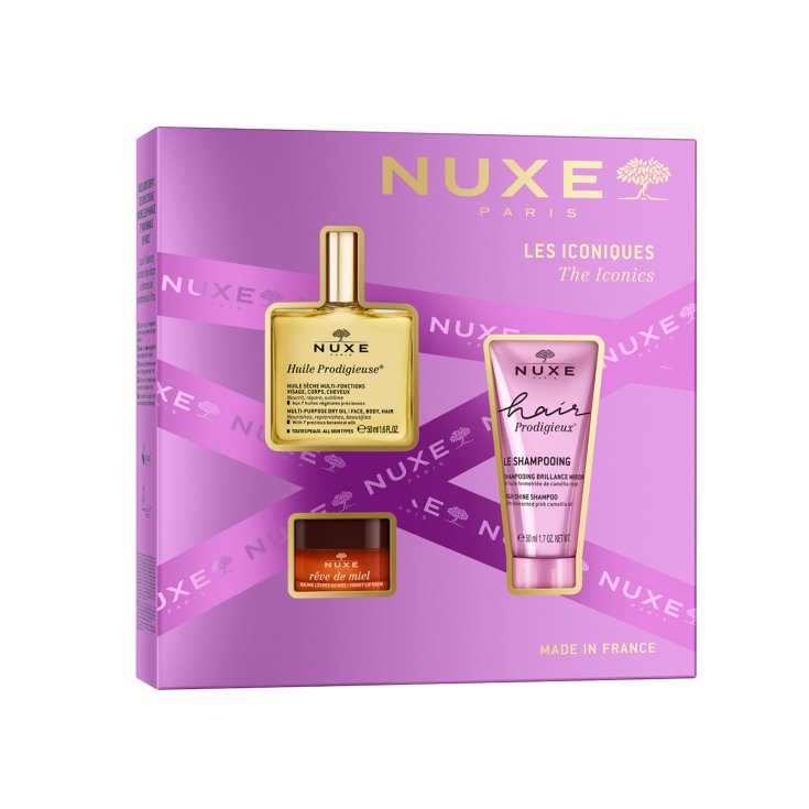 Nuxe Coffret Bestseller 2025 con Huile Prodigieuse, Hair Prodigieux e Balsamo Labbra