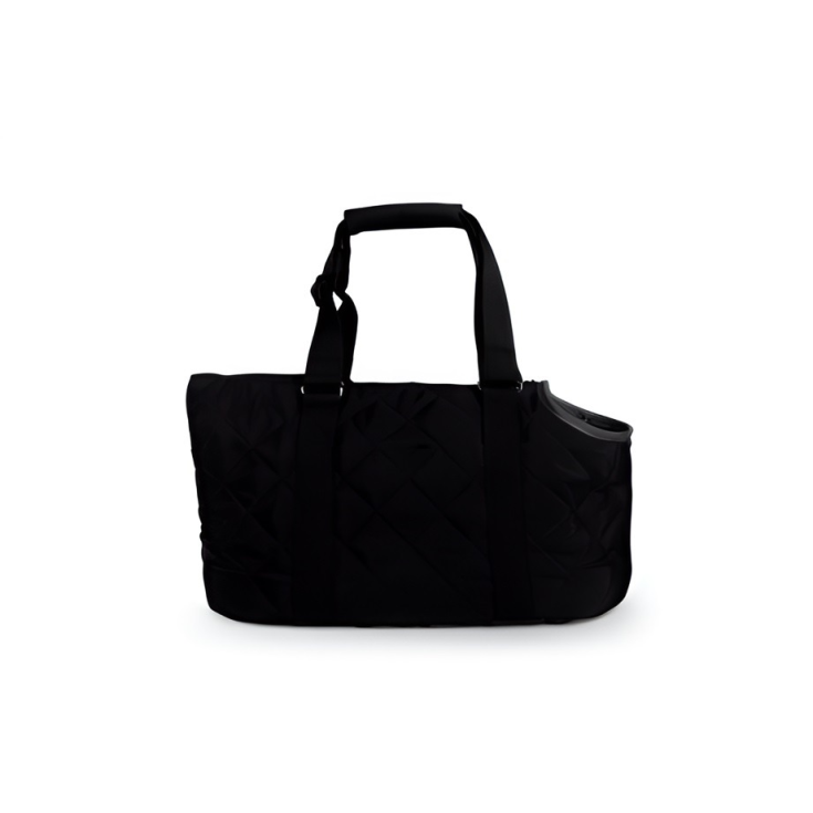 CAMON BORSA TRASPORTINO IN POLIESTERE CON MANIGLIE IN COTONE (45 x 22 x 26 CM.) NERA
