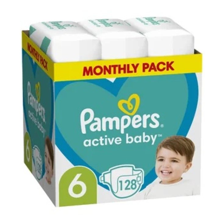 Pampers Active Baby Nappies 6X128 13-18 Kg