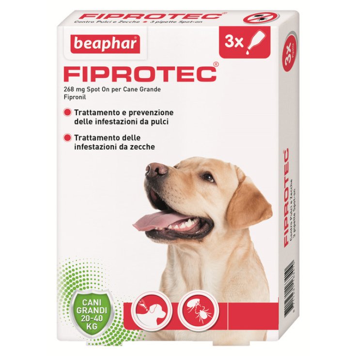 Fiprotec Spot-On Cani 20-40kg, Trattamento Pulci e Zecche