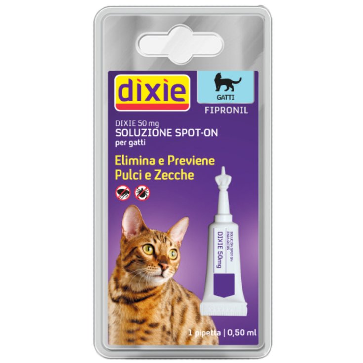 Dixie Spot-On Gatti 50mg Soluzione Antipulci e Zecche