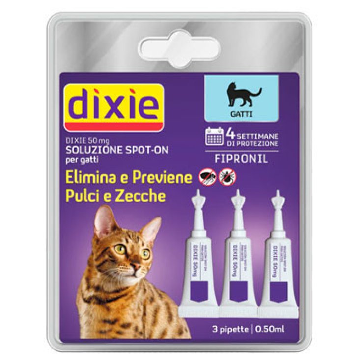 Dixie Spot-on Gatti 50mg, 3 pipette, Fipronil