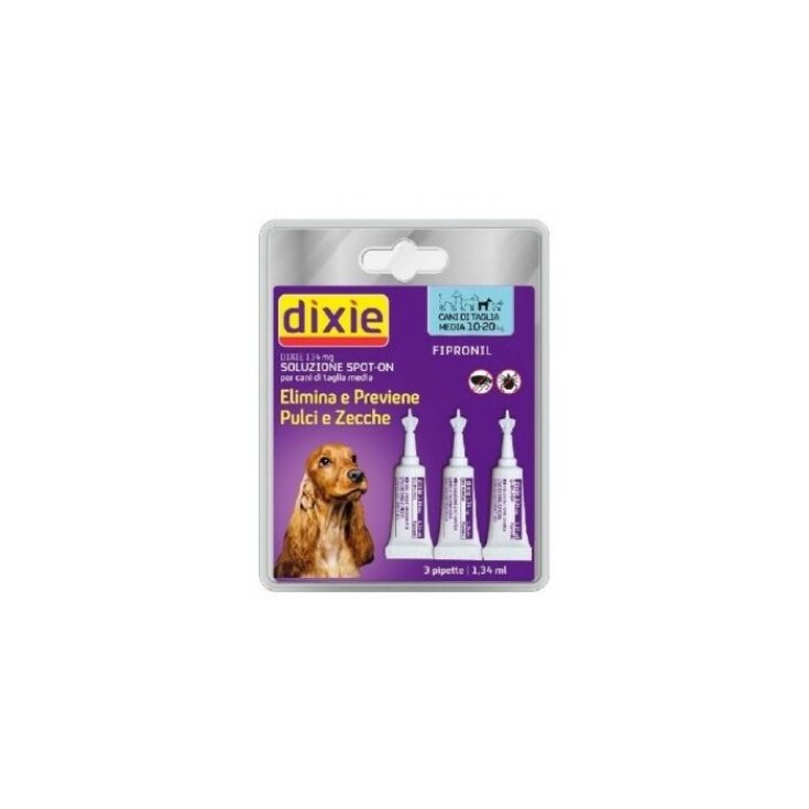 Dixie Spot-On Cane Taglia Grande 20-40kg, 3 pipette da 268mg con Fipronil