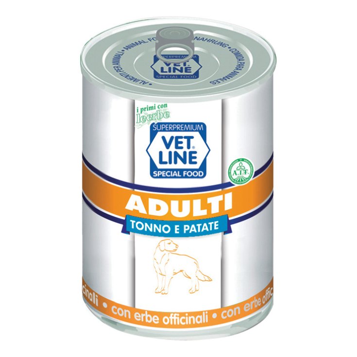 Vet Line Adulti Tonno e Patate 400 g, Alimento Umido per Cani