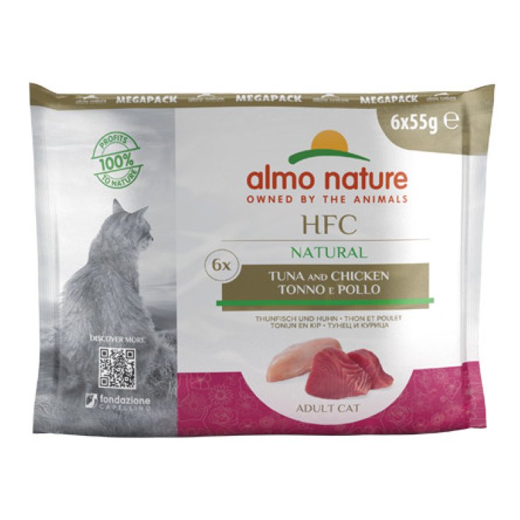Almo Nature Megapack HFC Natural, Gatto Adulto, Tonno e Pollo, 6x55g
