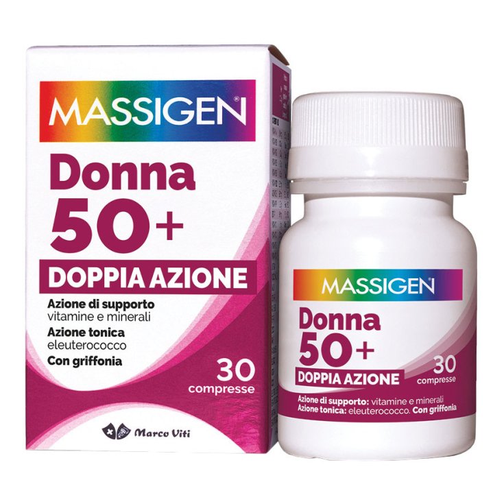 Massigen Multivitaminico Donna 50+ Integratore per Energia e Benessere - 30 Compresse