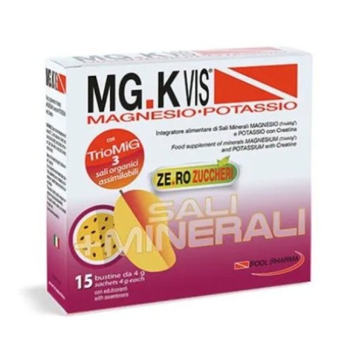 Mgk-Vis Integratore Magnesio Potassio Mango e Frutto Passione - 15 Bustine