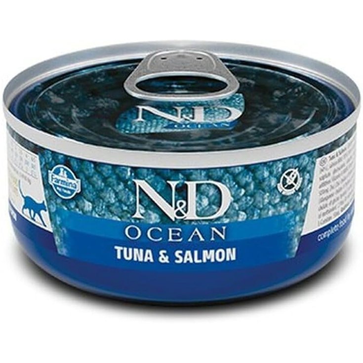 Russo Mangimi N&D Ocean Tonno e Salmone Alimento Umido Gatti 70g