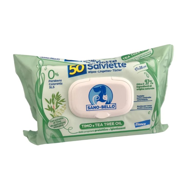 Sano e Bello Salviette Detergenti Timo e Tea Tree Oil, 50 pz Sano e Bello Salviette Detergenti Timo e Tea Tree Oil, 50 pz