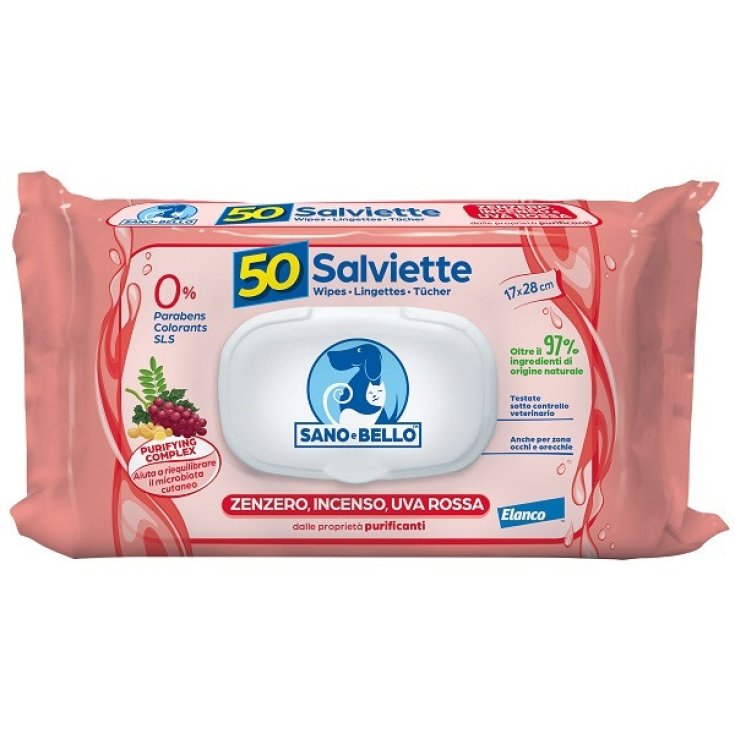 Sano e Bello Salviette Detergenti Zenzero Incenso Uva Rossa 50 pz