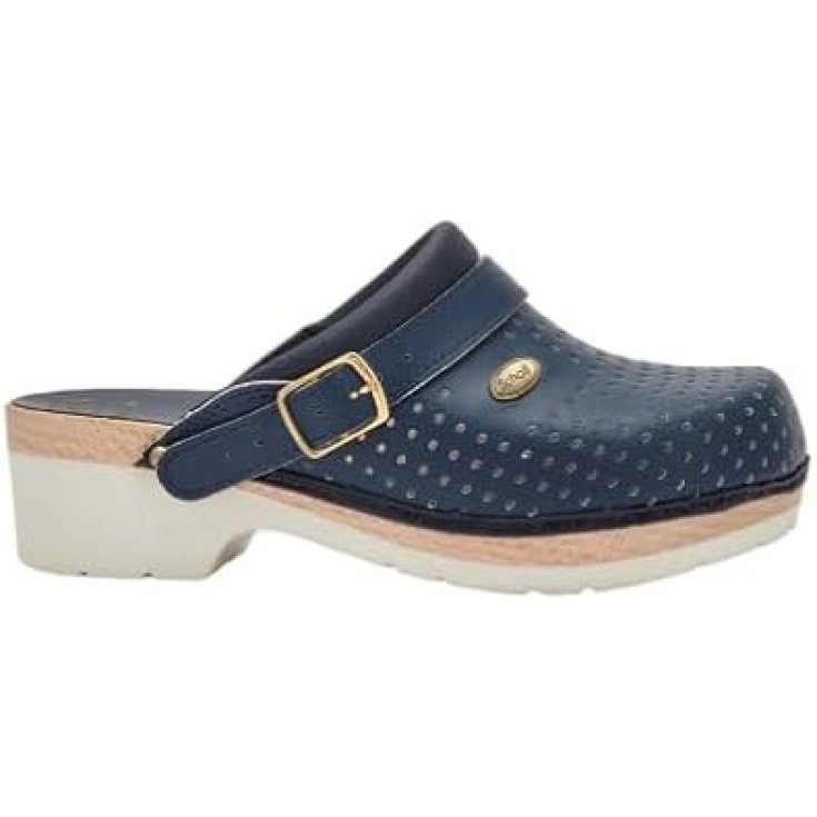 Scholl Supercomfort Zoccoli Sanitari Blu Unisex in Pelle