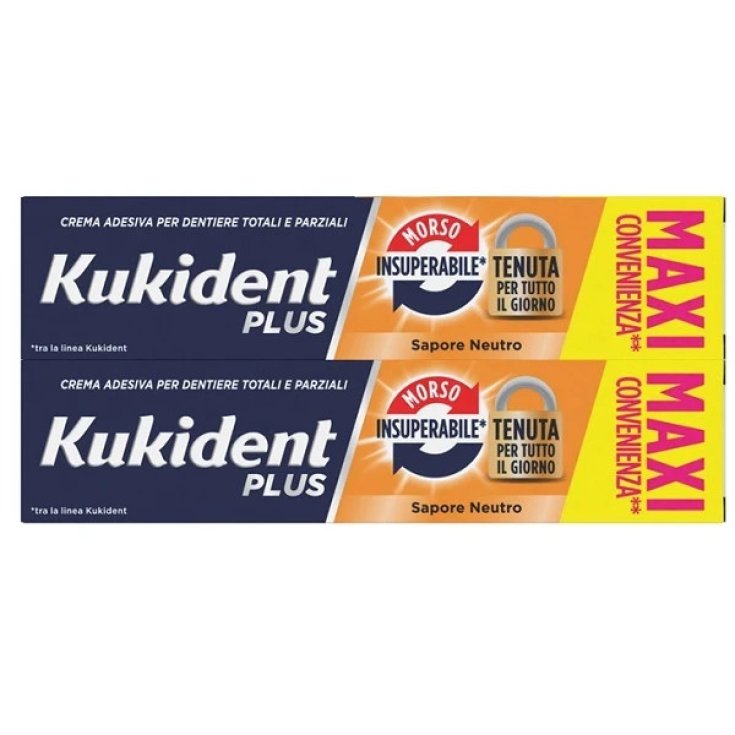 Kukident Bipacco Morso Insuperabile Crema Adesiva Dentiere 57g x 2