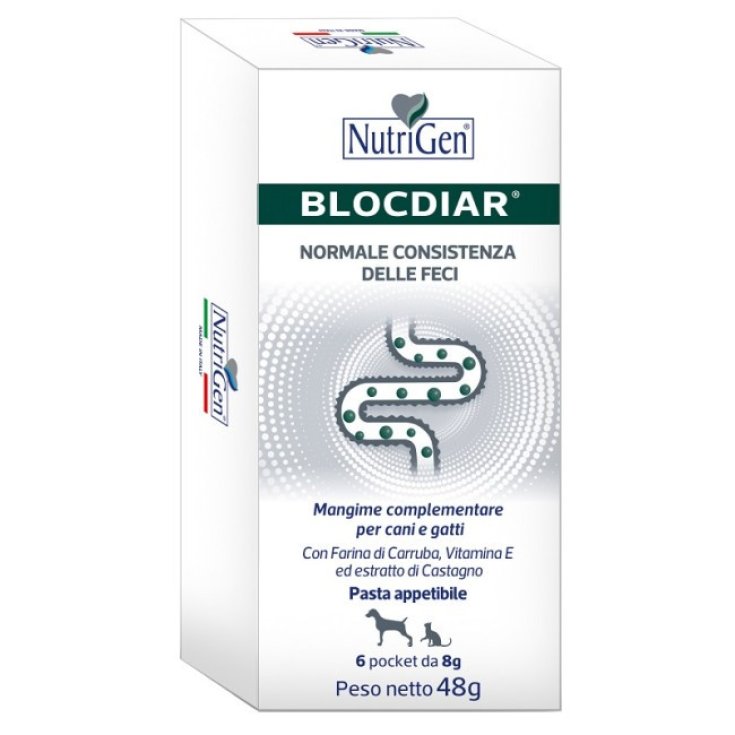 NutriGen Blocdiar Mangime Complementare Cani e Gatti, 6 Bustine da 8 g