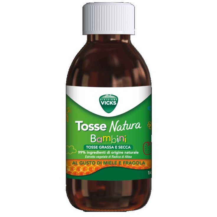 Vicks Sciroppo Tosse Natura Bambini Miele e Fragola 140ml