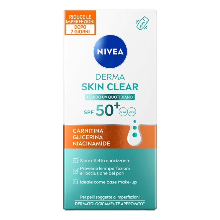 Nivea Derma Skin Clear Fluido UV SPF50+ Opacizzante Viso 40 ml