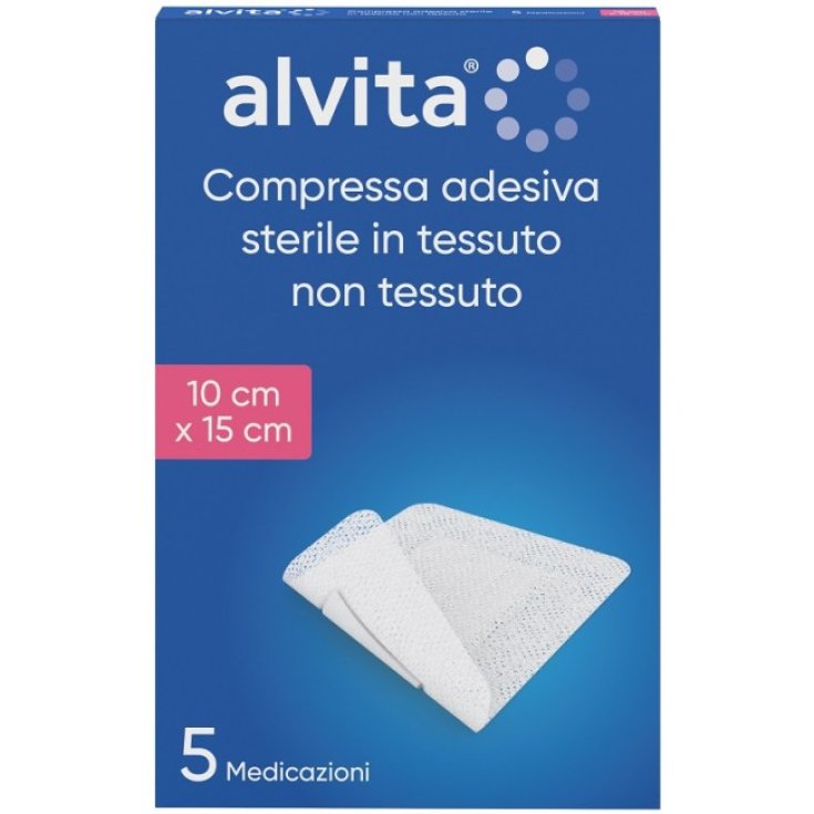 Alvita Compressa Adesiva Sterile 10 x 15 cm, 5 Pezzi