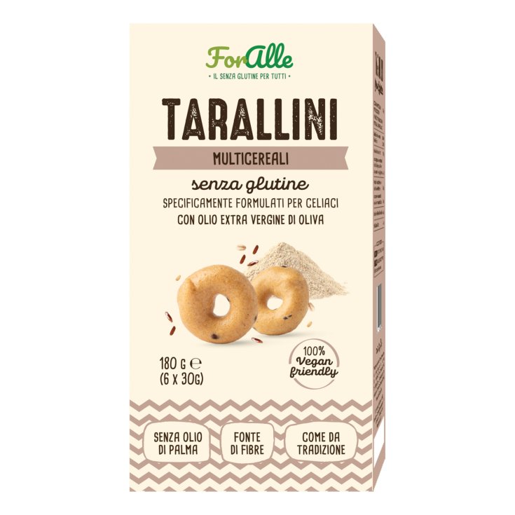 Foralle Tarallini Senza Glutine Multicereali, 6 Bustine da 30 g