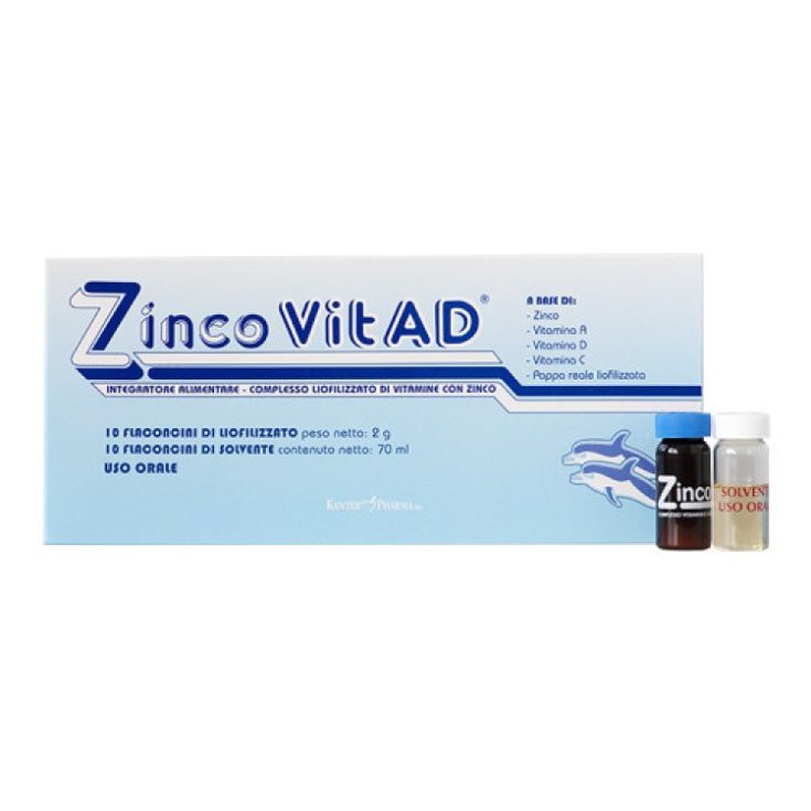 Zinco Vit A D, Integratore Sistema Immunitario Bambini, 20 Flaconcini