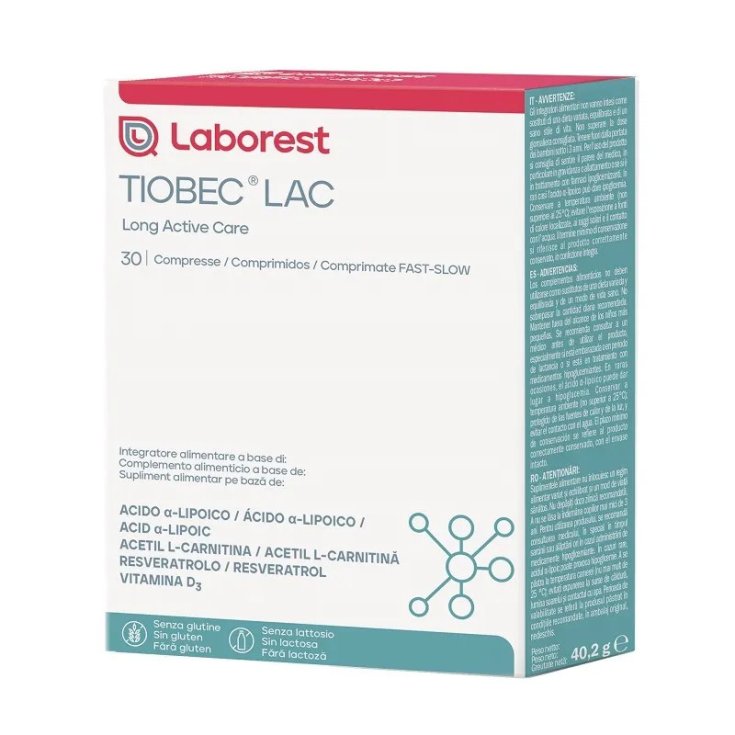 Tiobec Lac Integratore Metabolismo Energetico e Benessere Cellulare, 30 Compresse