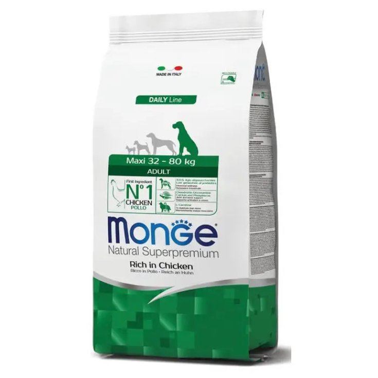 Monge Adult Maxi Pollo 3 kg, Crocchette per Cani Taglia Grande