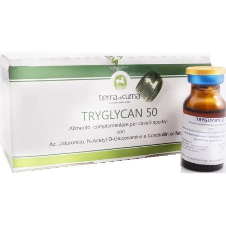 Terra di Cuma Tryglycan 50, Alimento Complementare Equini Sportivi, 6 Flaconcini