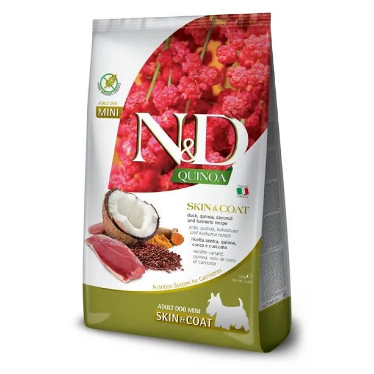 Russo Mangimi N&D Quinoa Dog Skin&Coat Anatra, Cocco e Curcuma Mini 2.5kg