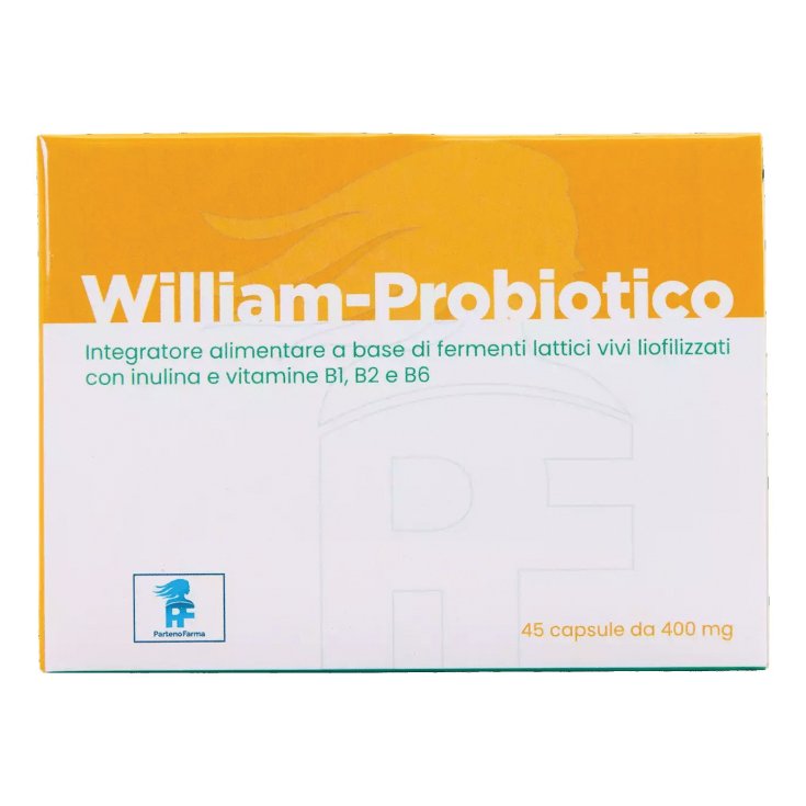 Parteno Farma William Probiotico, 45 Capsule, Senza Glutine