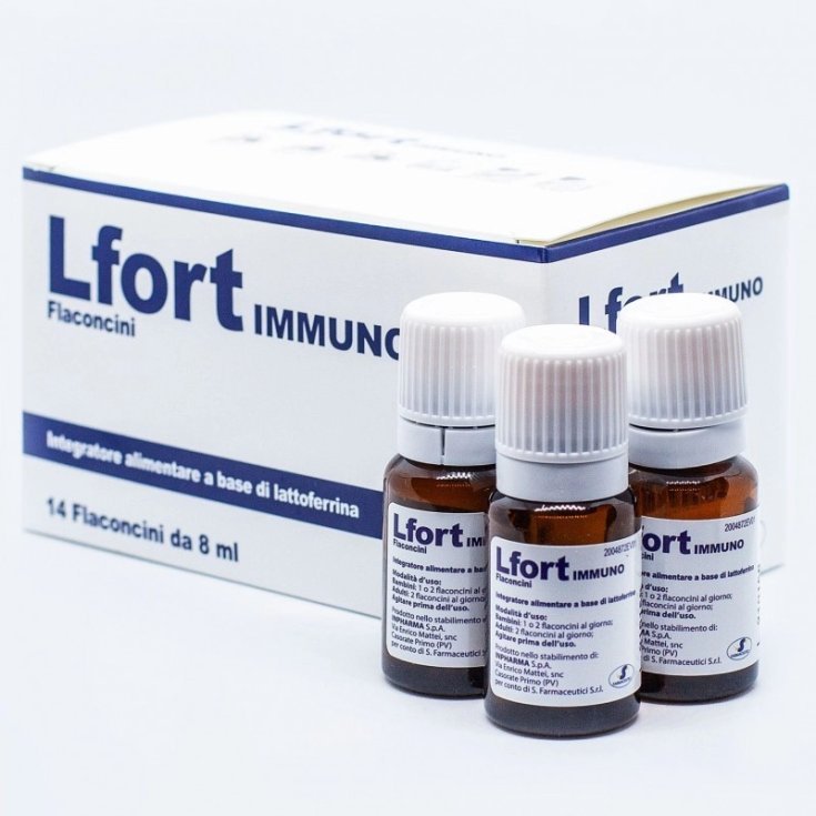 S.Farmaceutici Lfort 200 Immuno, Integratore Lattoferrina e Vitamina C, 10 Flaconcini