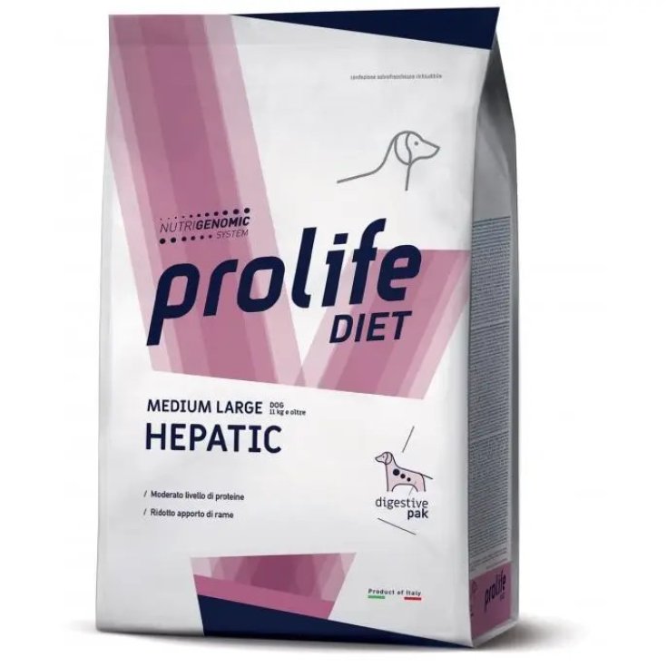 Prolife Diet Hepatic Medium/Large, Alimento Dietetico per Cani, 2 kg